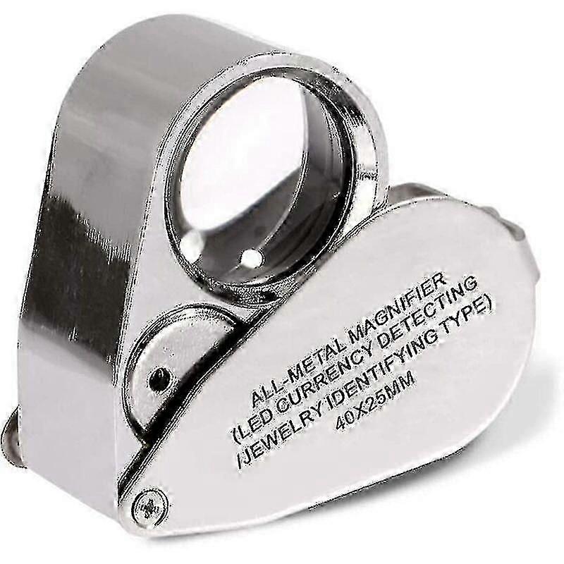 40x Jewelers Loupe Folding Jewelry Eye Magnifier With Illuminated Led Light (led Currency Detection / Jewelers Identifying Lupe Type)