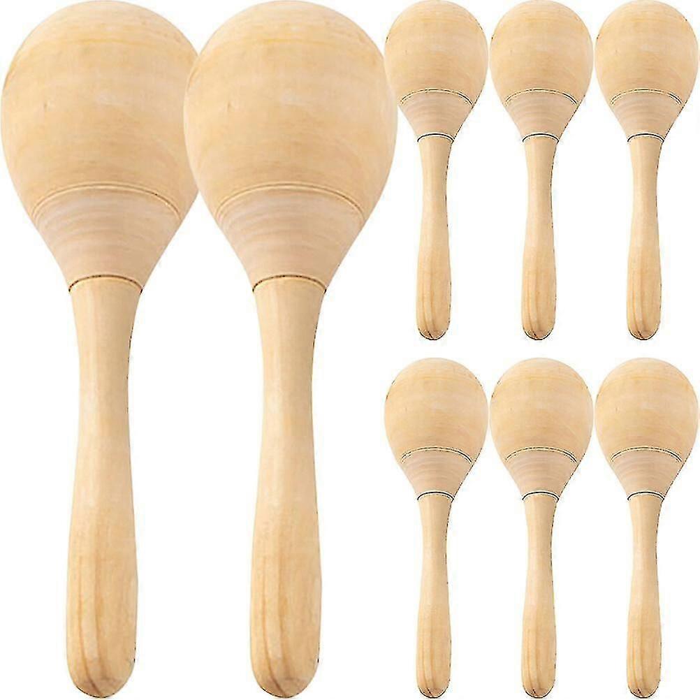 8 件儿童使用沙球玩具空白可涂漆沙球玩具未完成手绘沙球玩具