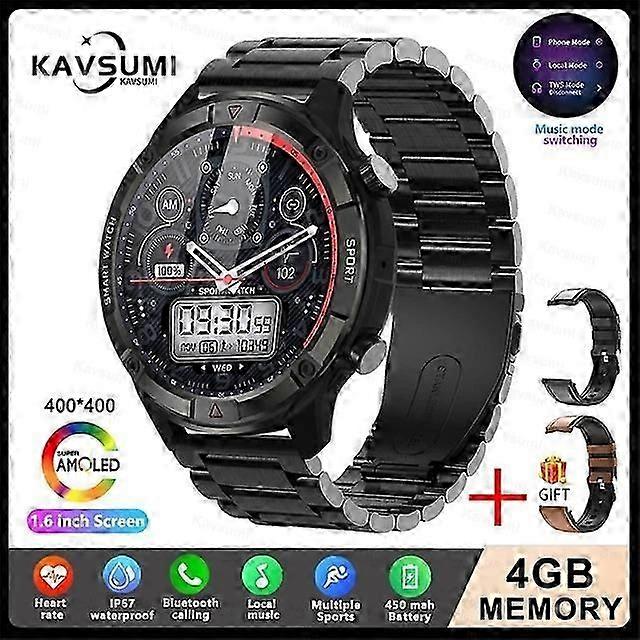 2023 New 4G Memory Smart Watch 454*454 HD Always Display The Time Bluetooth Call Smartwatch For Adult Huawei TWS Earphones