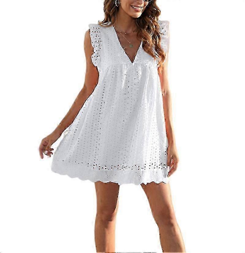 Bayan Ruffle Elbiseler Entegre Şort Yaz Casua Elbise Cepli