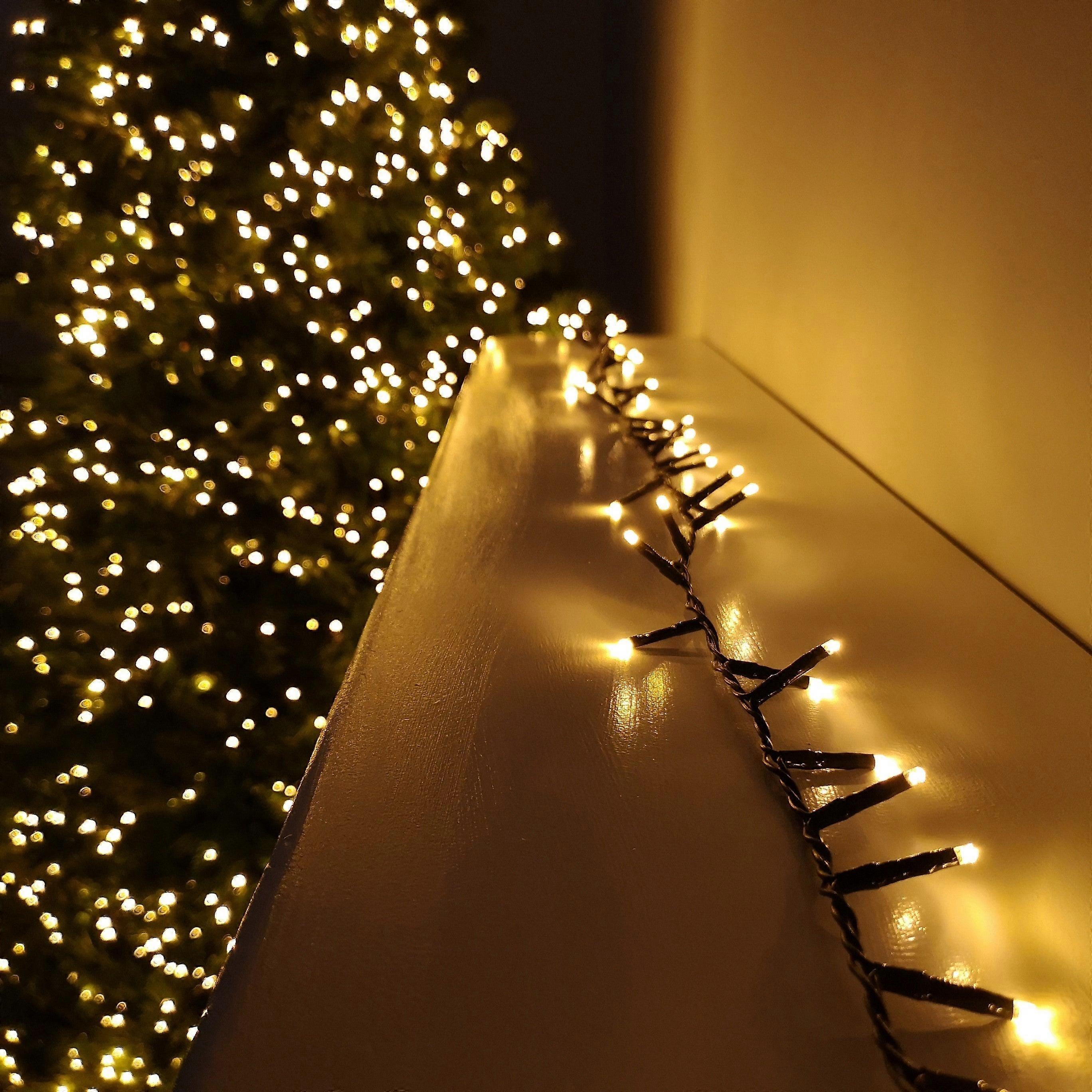 2000 Led 50m Premier Treebrights Indoor Outdoor Christmas Multi Function Mains Operated String Lights With Timer In In Vintage Gold