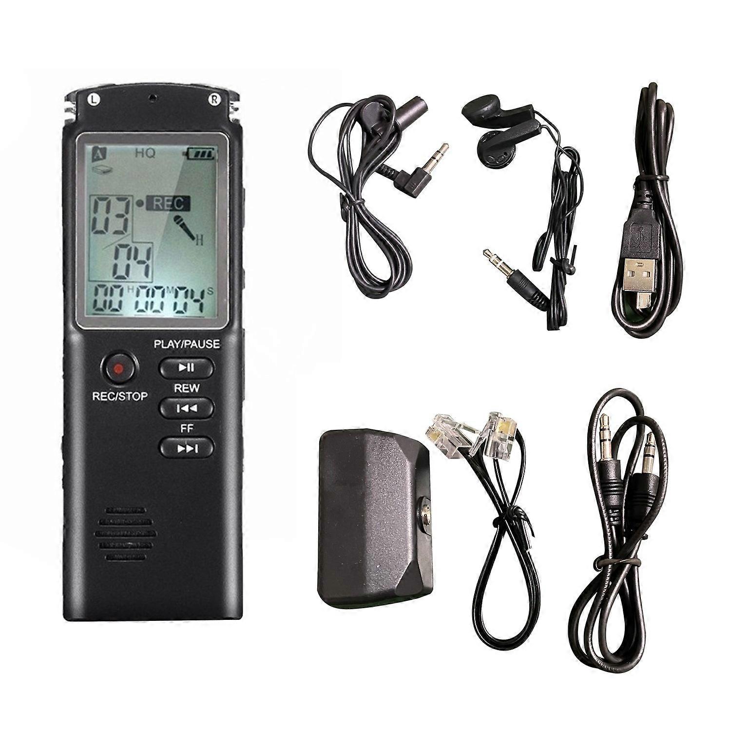 32GB Digital Voice Recorder Voice Activated Recorder MP3 Player 1536Kbps HD Recording Noise Reductio