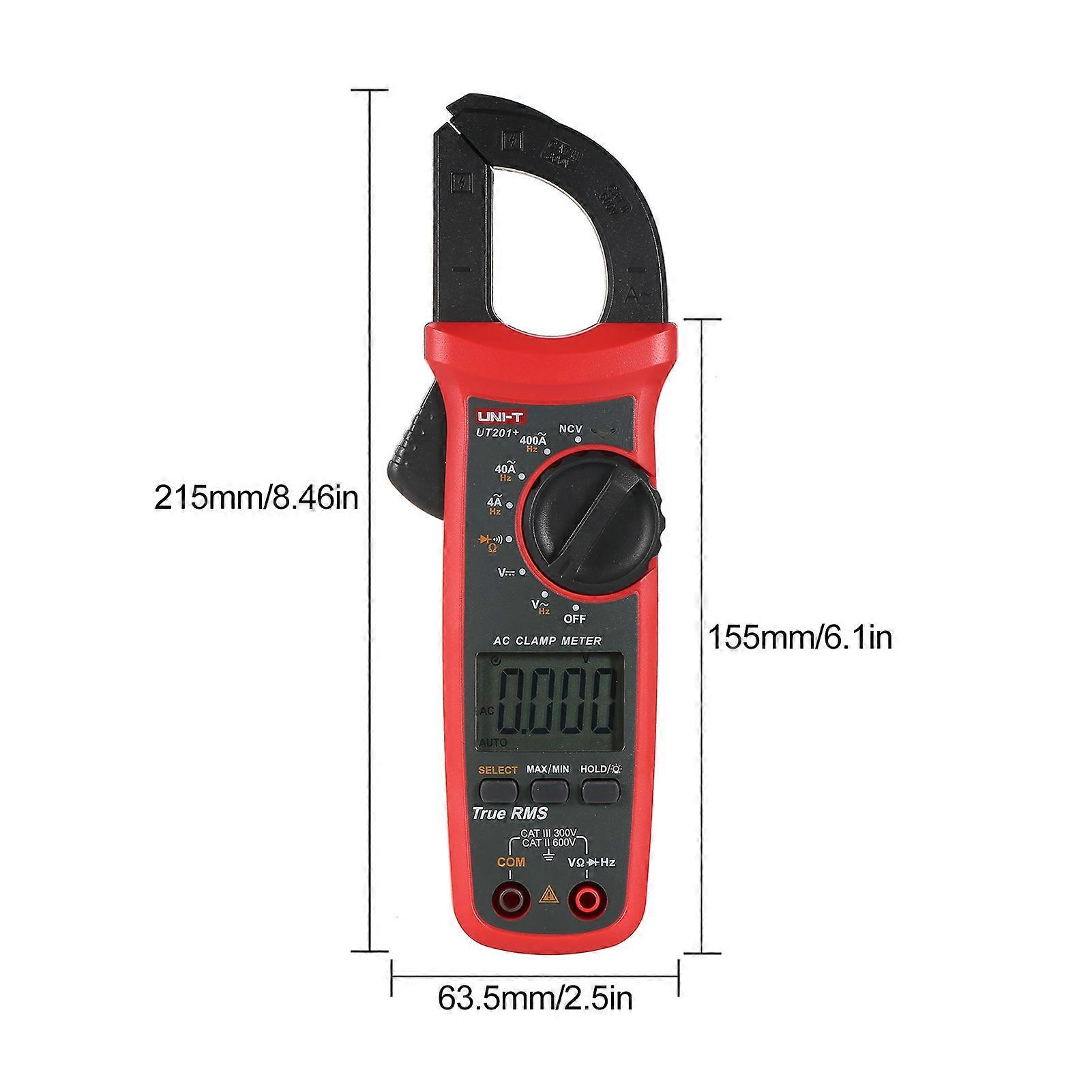 UNI-T UT201+ 4000 Zähler Digital Clamp Meter True RMS Multimeter Clamp Ammeter Spannung Meter NCV Test Universal Meter Tester AC Current Clamp Tester