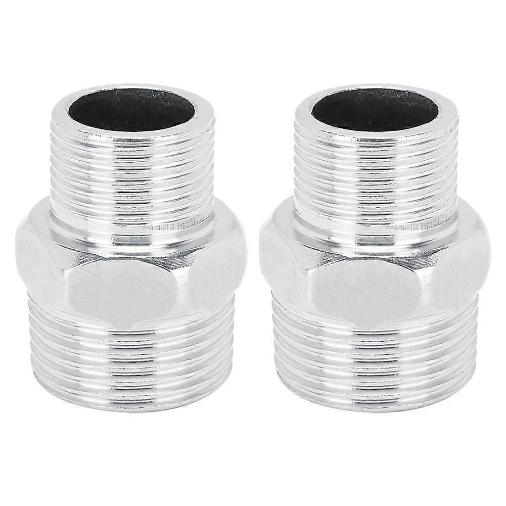 2Pcs Stainless Steel 3/4in External Thread to 1in External Thread Hex Threaded Pipe Connector