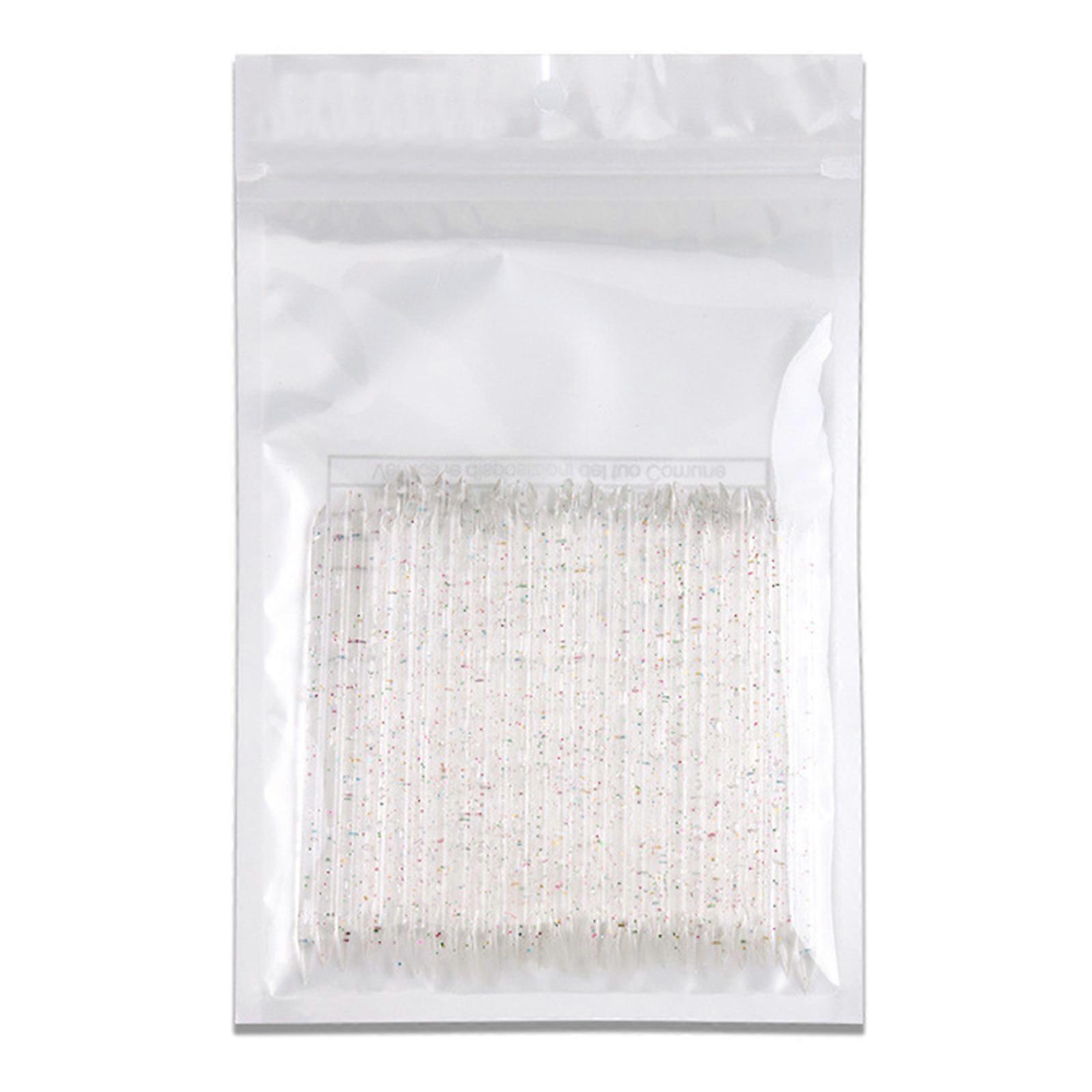 50Pcs Double Ended Acrylic Cuticle Pushers Stylish And Practical Nail Sticks For Efficient Manicure And Pedicure  transparent color