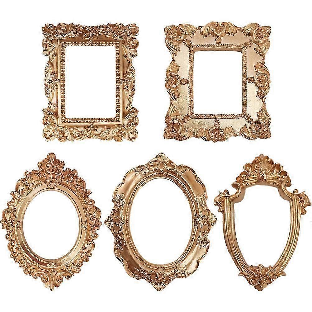 5 Pcs Oval Picture Frame Mini Vintage Frames Tabletop Photo Frame Old Fashioned Picture Frames Resin Vintage Picture Frame  hk