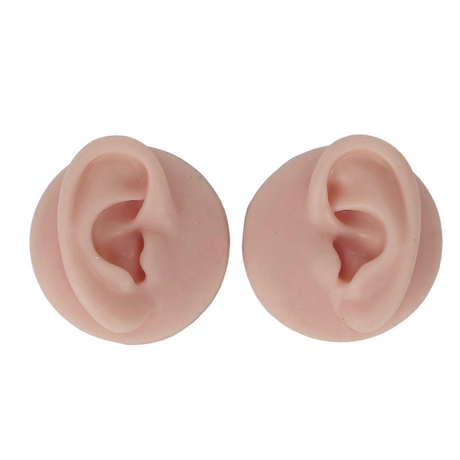 Ear Model Soft Silicone High Simulation Clear Structure Human Ear Model for Piercing Practice Medium Skin Color