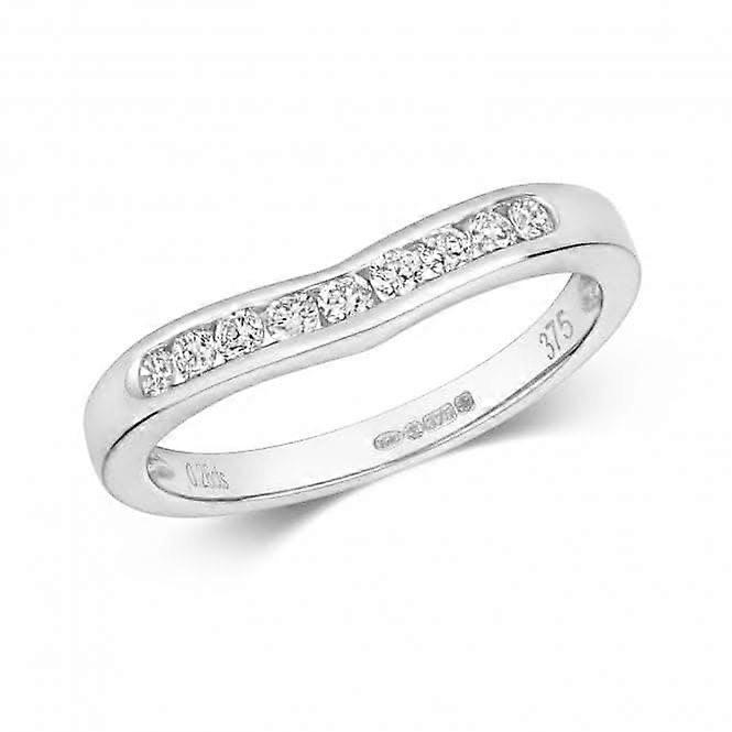 Diamond Jewellery 9K White Gold Wishbone Ring with 0.25CT RD147W