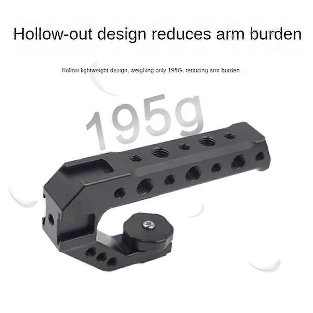Universal DSLR Camera Rig Top Handle 3 Cold Shoe Adapter Mount for LED Light Microphone Metal Handl JN