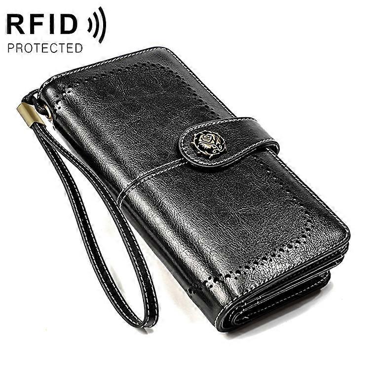 3556 Large Capacity Long Multi-function Anti-magnetic RFID Wallet Clutch for Ladies with Card Slots