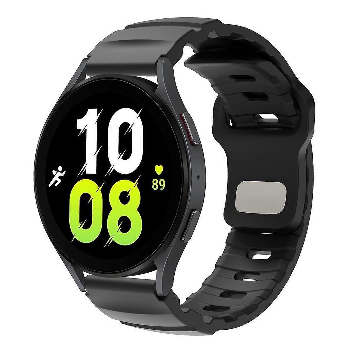 Solid Color Reverse Buckle Fluororubber Watch Band 22mm