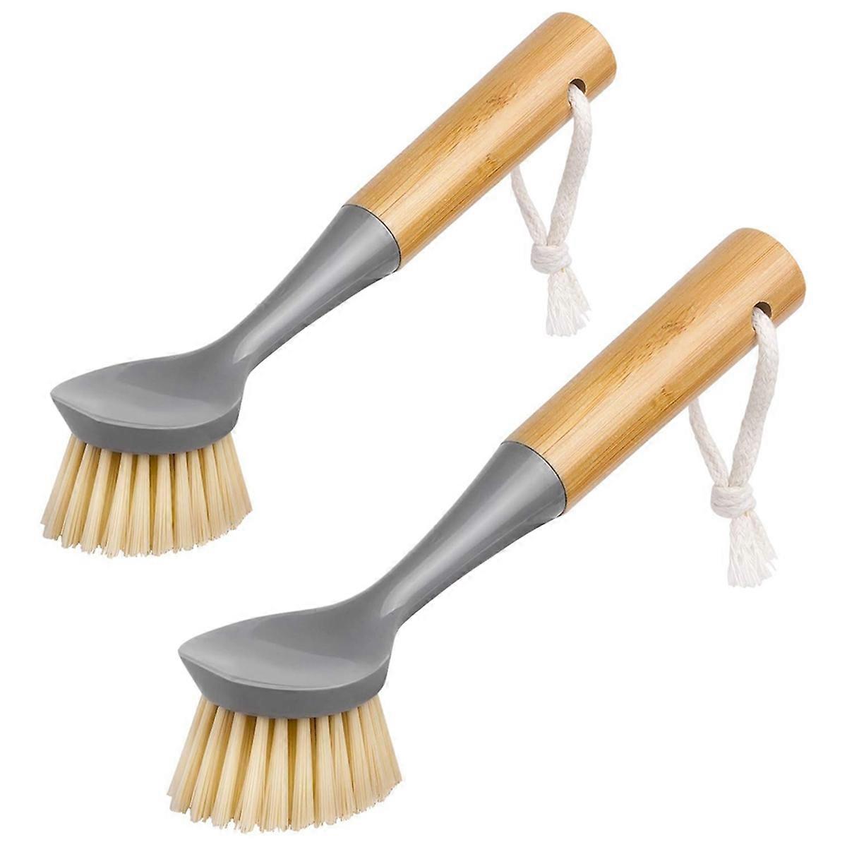 2 Pack Bamboo pot brush non-stick oil kitchen brush