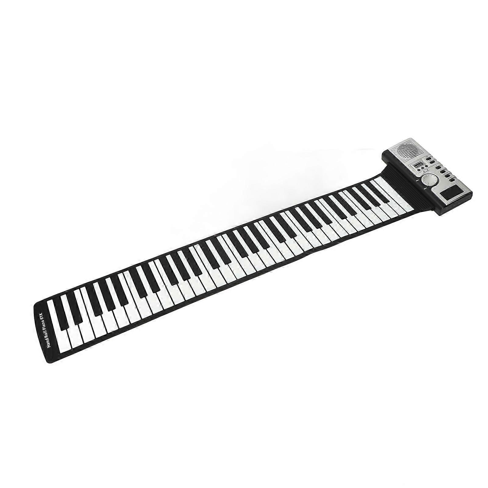 61-Key Portable Roll-Up Silicone Piano Keyboard USB Charging