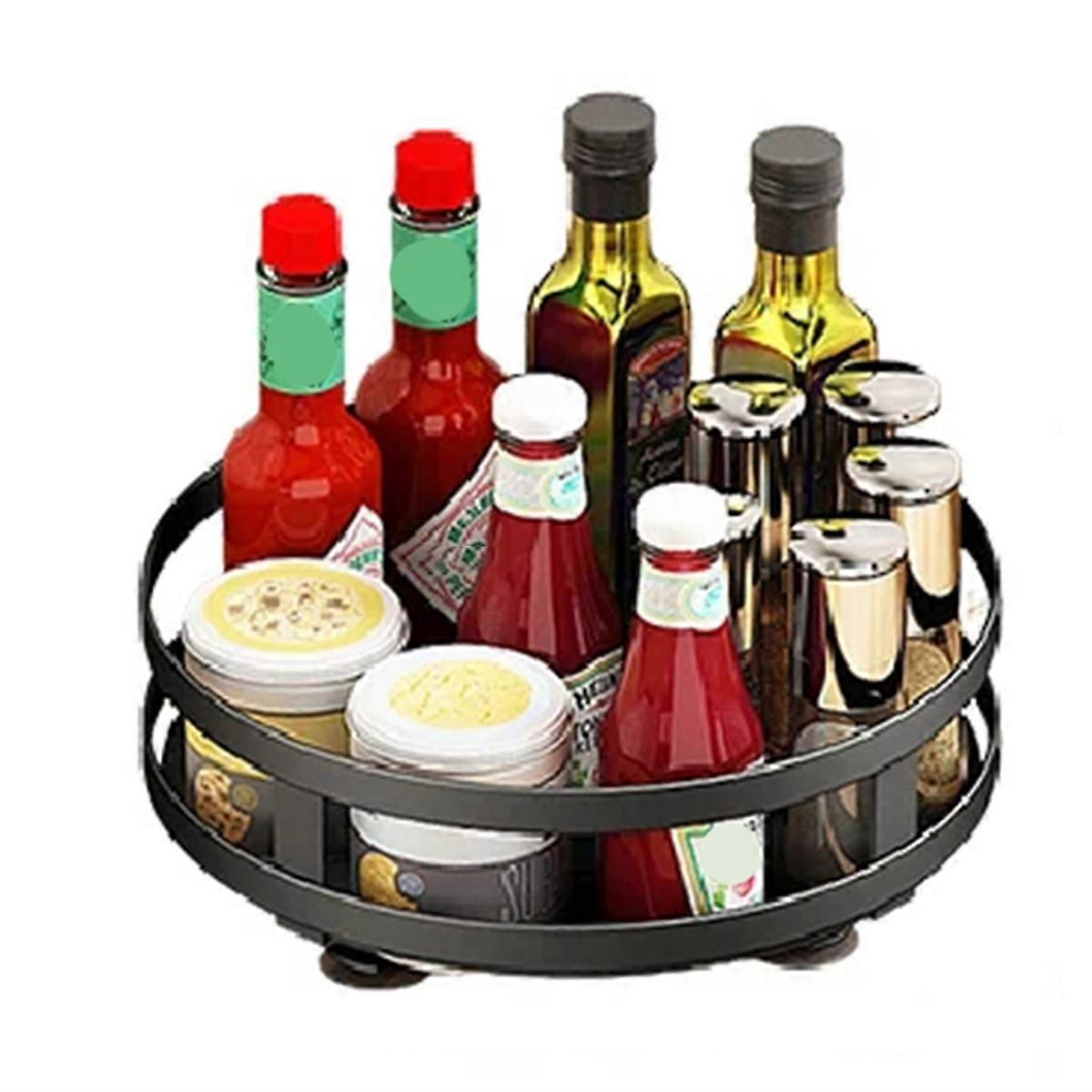 360-degree rotating seasoning rack Non-slip carbon steel tray A