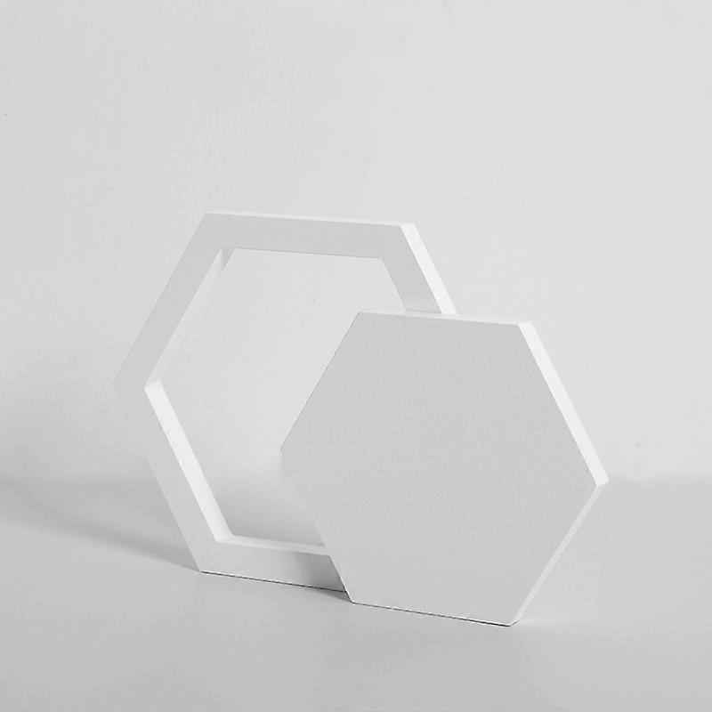 Hexagon+Hollow Hexagon Solid Wood Geometric Polygon Camera Props Creative Photography Ornaments