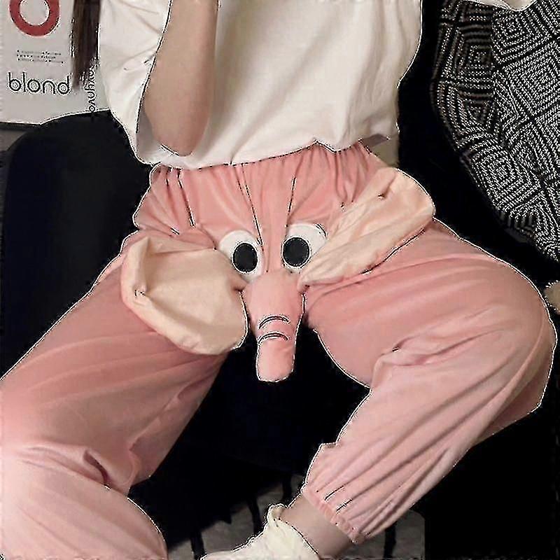 Elephant Trunk Pajama Pants Men,elephant Pajama Pants,cartoon Pajama Pants Funny Happy H