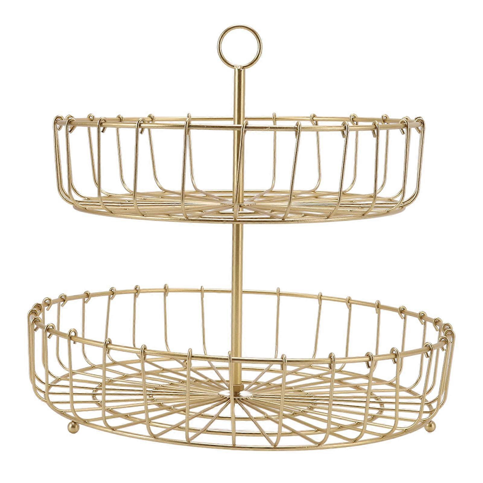 Gold Color Nonslip Fruit Basket for Desktop Computer