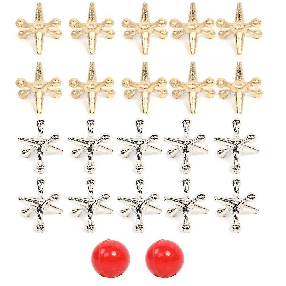 Retro Jacks and Ball Game Set with Bouncy Balls for Kids Adults