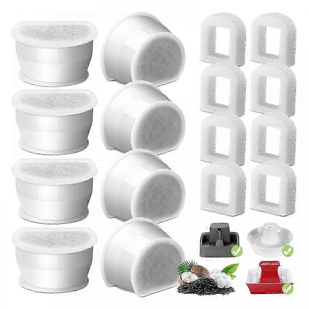 Cat Fountain Spare Carbon Filter, Water Fountain Filter And Replacement Foam For Ceramic Pagoda Avalon