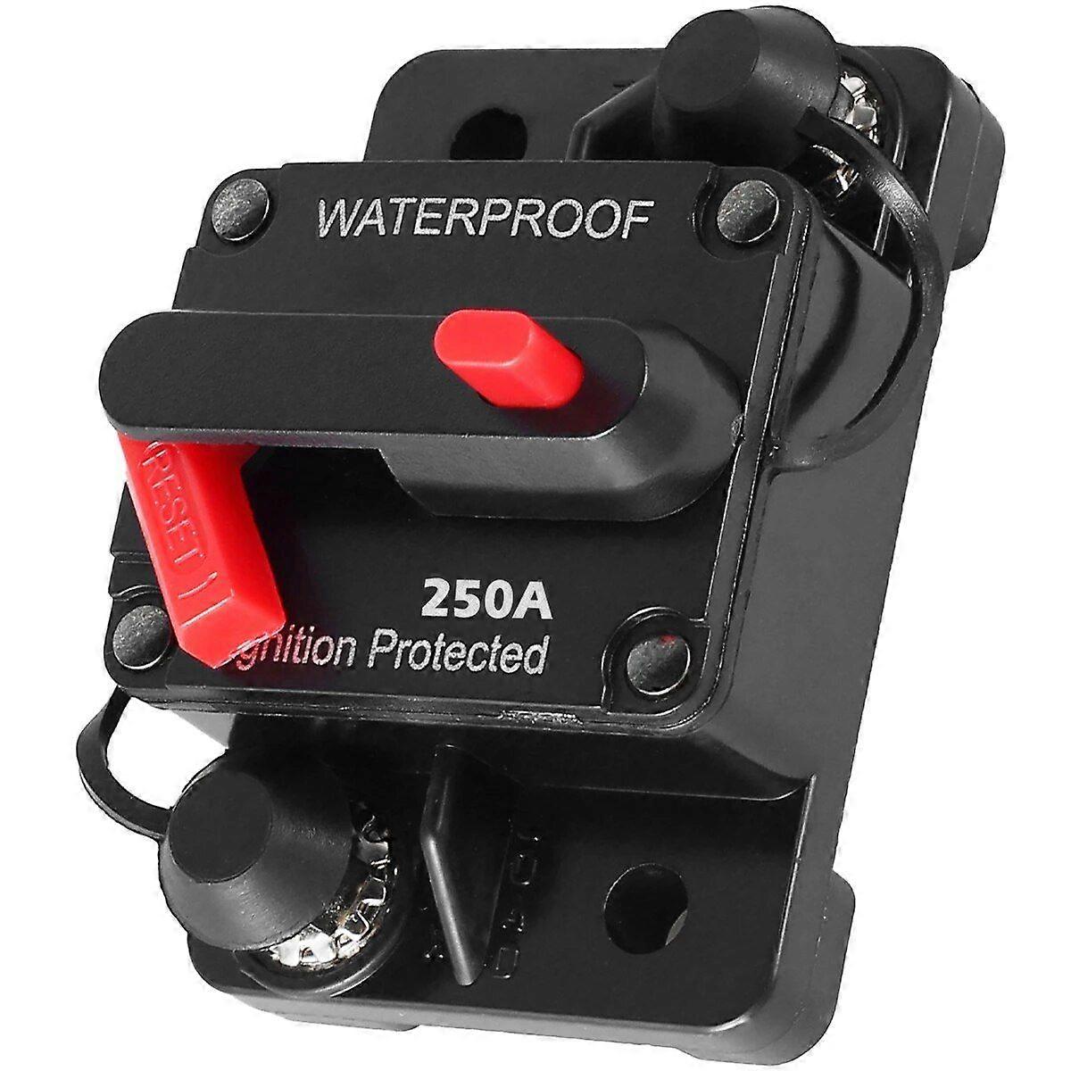 Auto Yacht RV Circuit Breaker IP67 Waterproof 12V-48V Reset Inline Fuse Inverter 30A-300A Safe Fuse Holder Circuit Protector