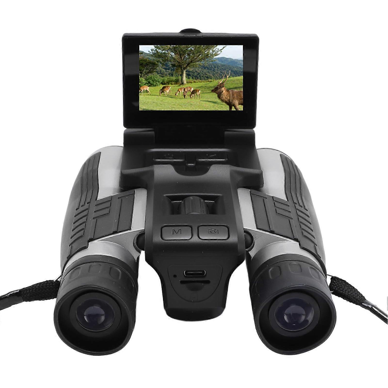 12x32 Binoculars for Adults, 2.4in Display High Powered Military Binoculars with Camera