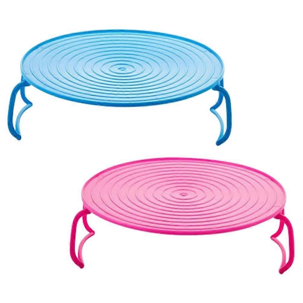 Microwave Oven Tray Holders 2-Piece Set, Multifunctional Storage Racks for Steaming and Plate Stacking, Durable Kitchen Accessories