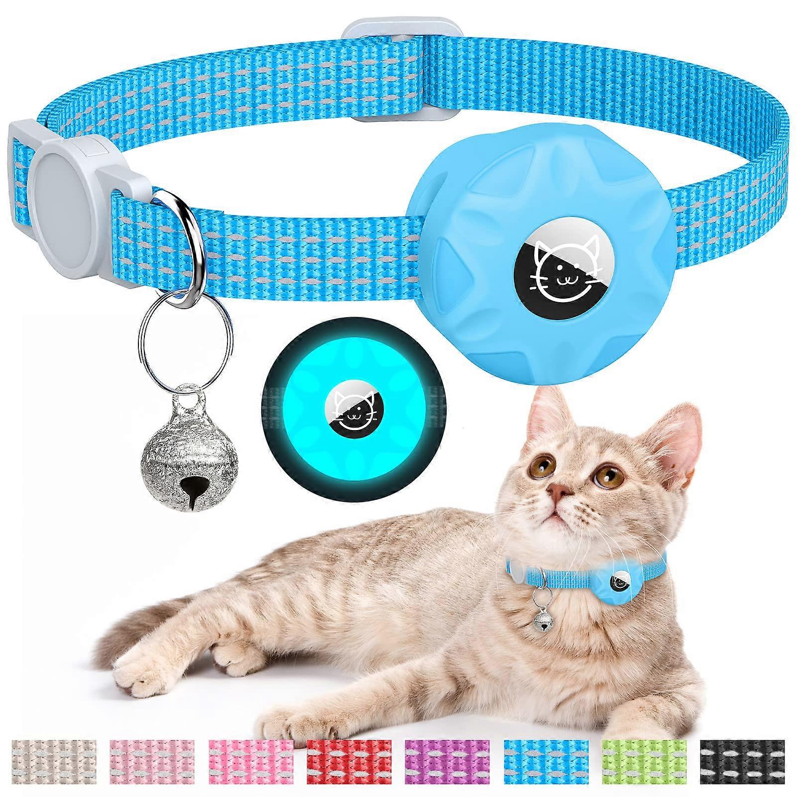 Cat Collar for Apple AirTag, Reflective Breakaway Kitten Collar for Apple AirTag, Adjustable GPS Tracking for Cats