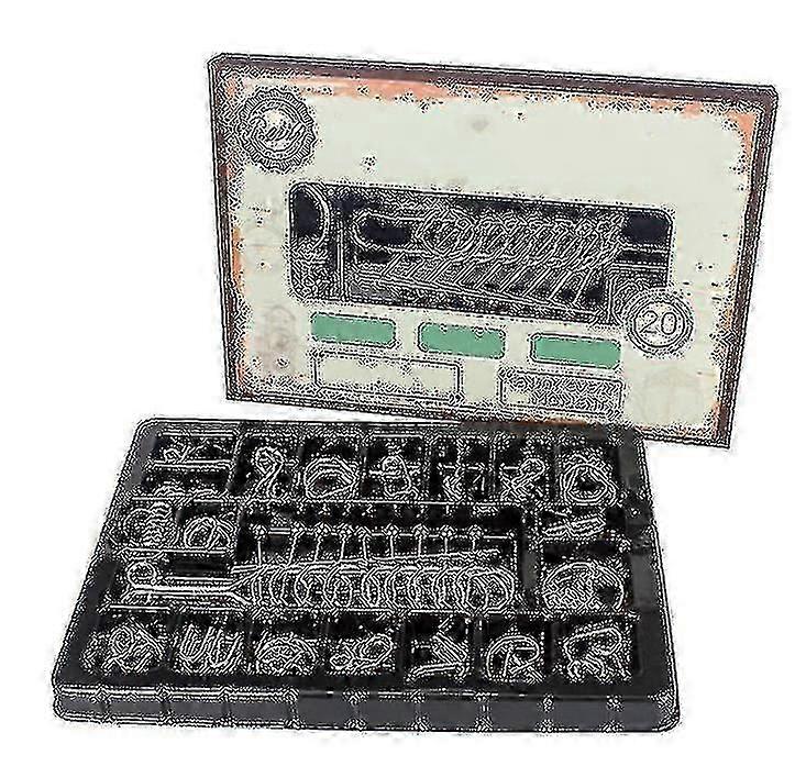 20pcs Iron Link Unlocking Interlocking Puzzle Game Chinese Ring Magic Trick Toy Set