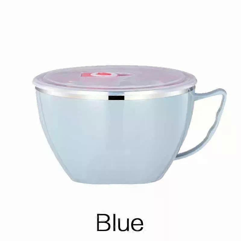 Portable Stainless Steel with Lid Instant Noodle Bowl Double Insulated Anti-scald Lunch Box Kitchen Supplies