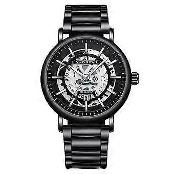 Montres BINBOND B7872, Couleur : Noir Acier-Noir-Blanc Noir Acier-Noir-Blanc