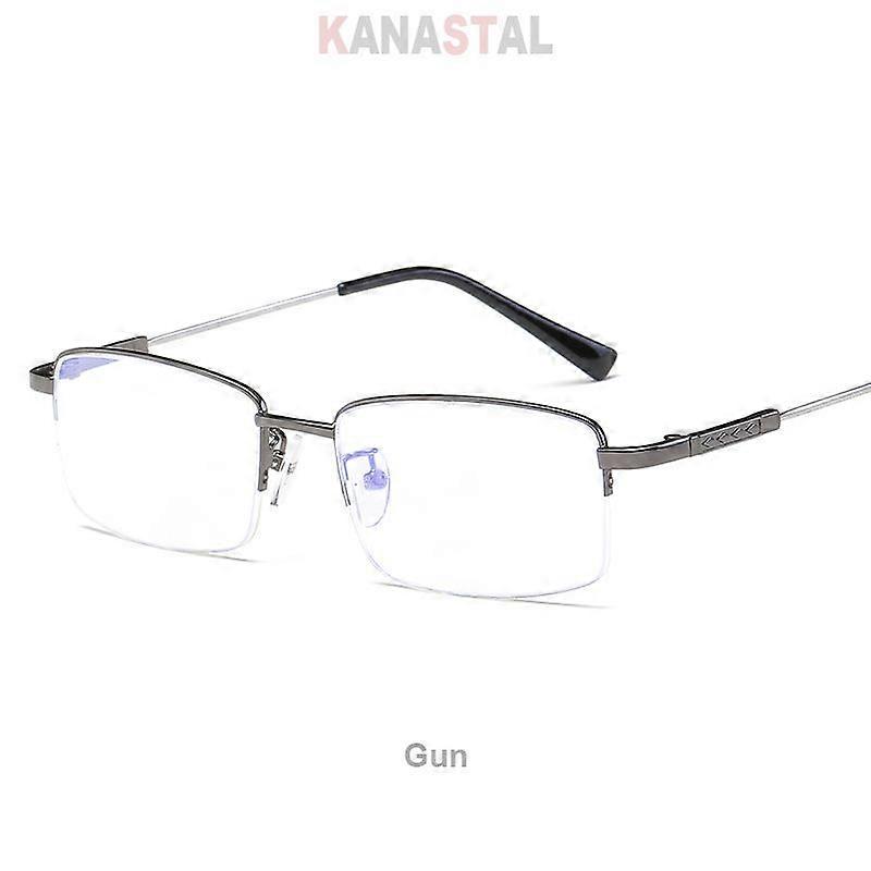 Men Anti Blue Light Blocking Reading Glasses Memory Titanium Half Eyeglasses Frames Eyewear Women Hyperopia Presbyopic Glasses