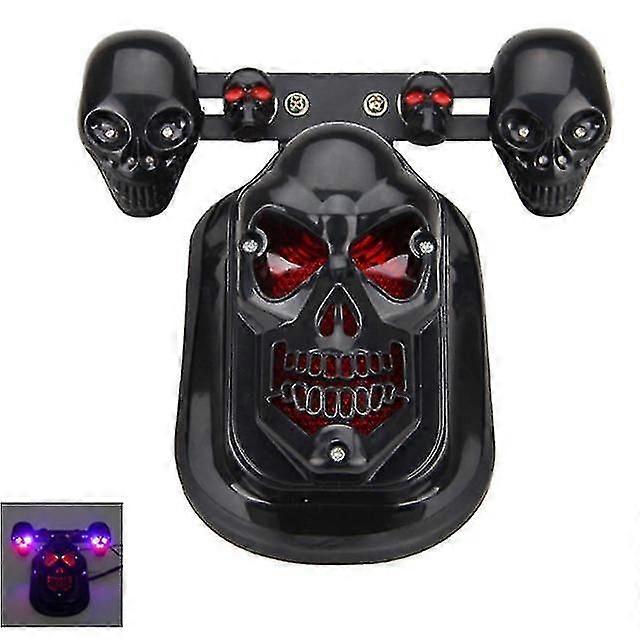 Chrome Skull Style modificat motocicleta led-uri negru craniu coada de lumină cu rândul său, semnal motocicleta coada de lumină Plus direcție Plus direcție
