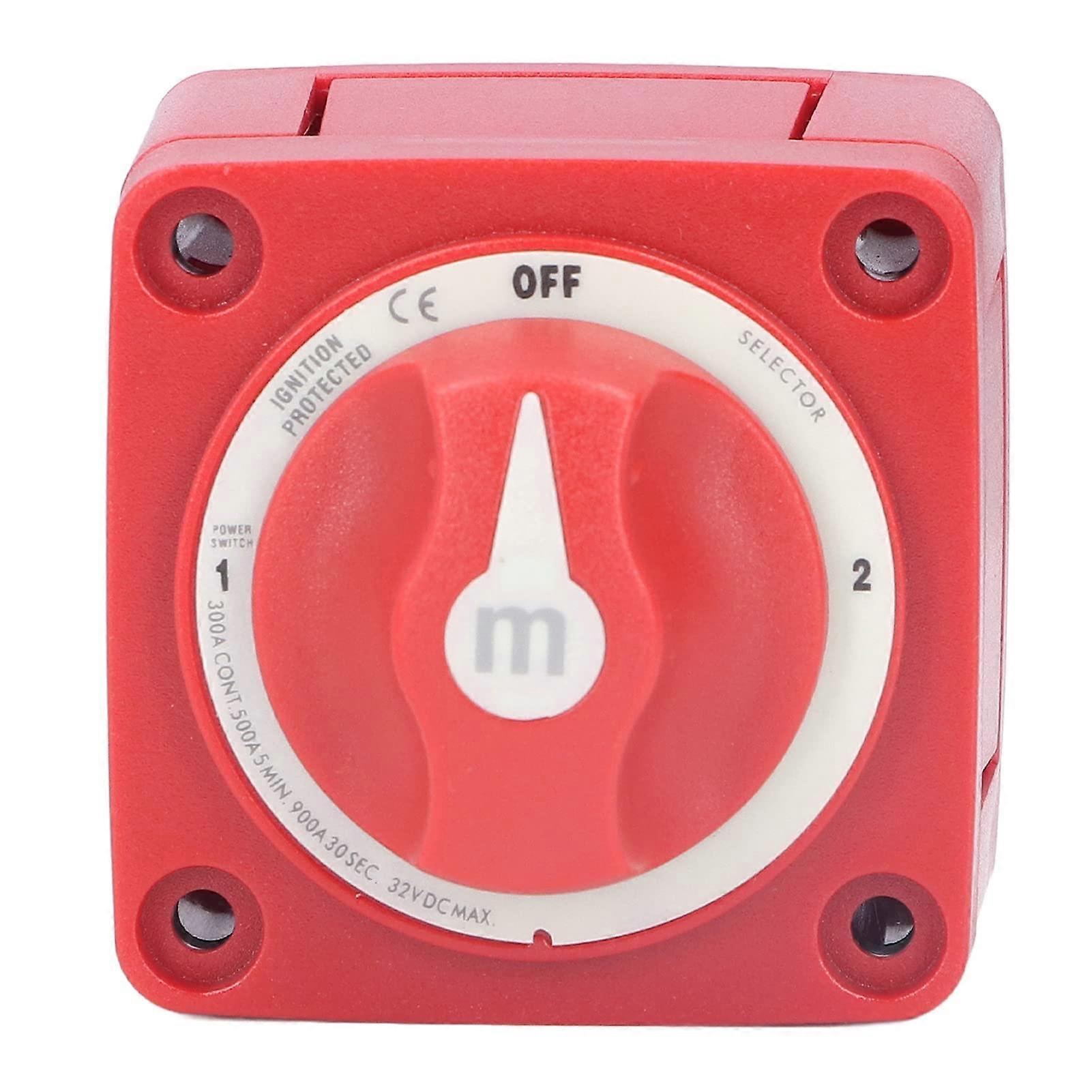 Battery Isolator Switch Dual Circuit 300A 3-Position Secure Battery Isolation For Marine Car Truck