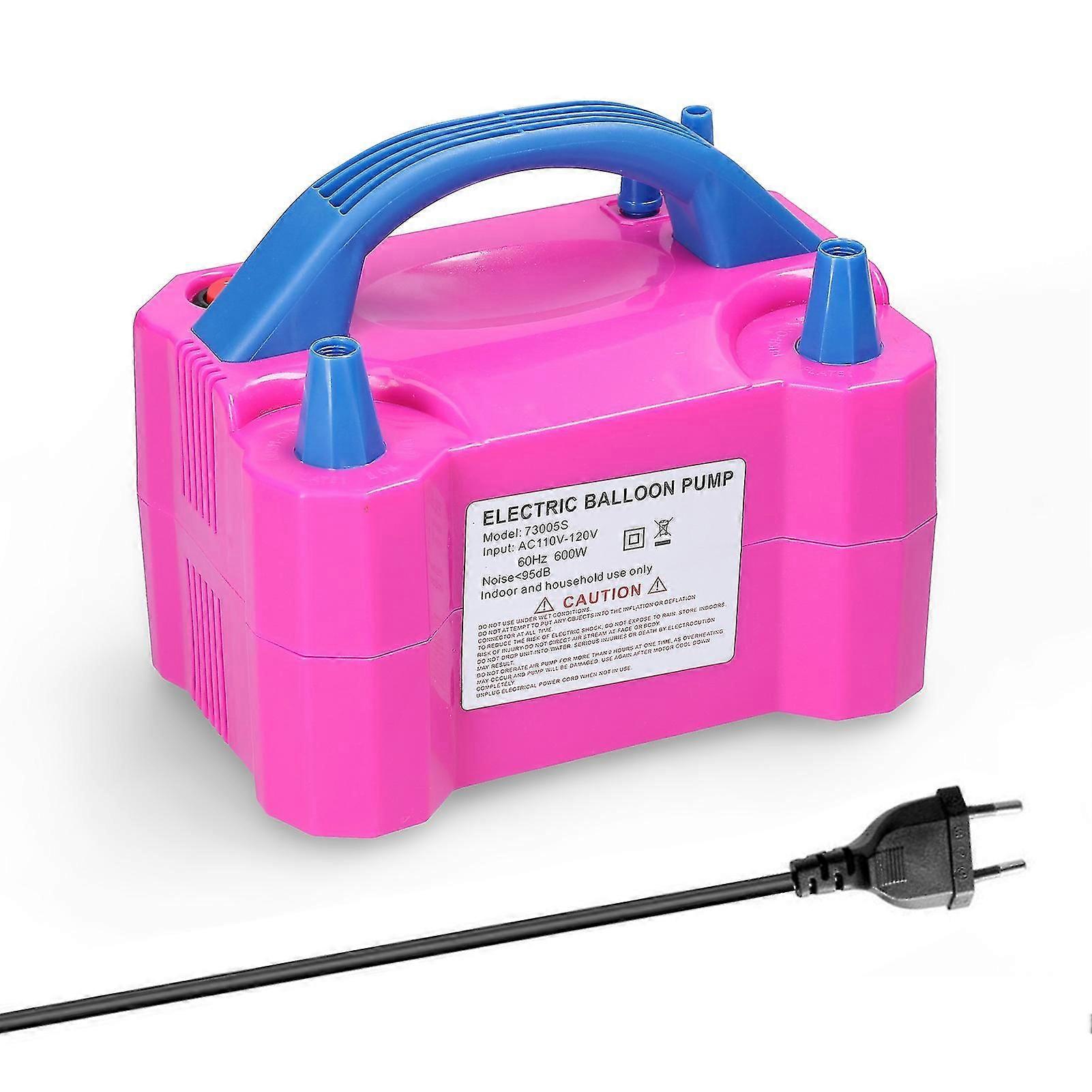 73005s 600w Electric Balloon Pump Inflator Dual Nozzle Balloon Pump Continuous Push-on Mode Balloon Inflating Tool For Home Birthday Party Anniversary
