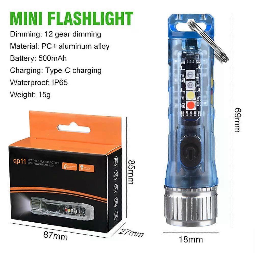 Mini Flashlight LED Multi-function Waterproof Keychain Flashlight Portable Waterproof Magnetic Self Defense Camping Light