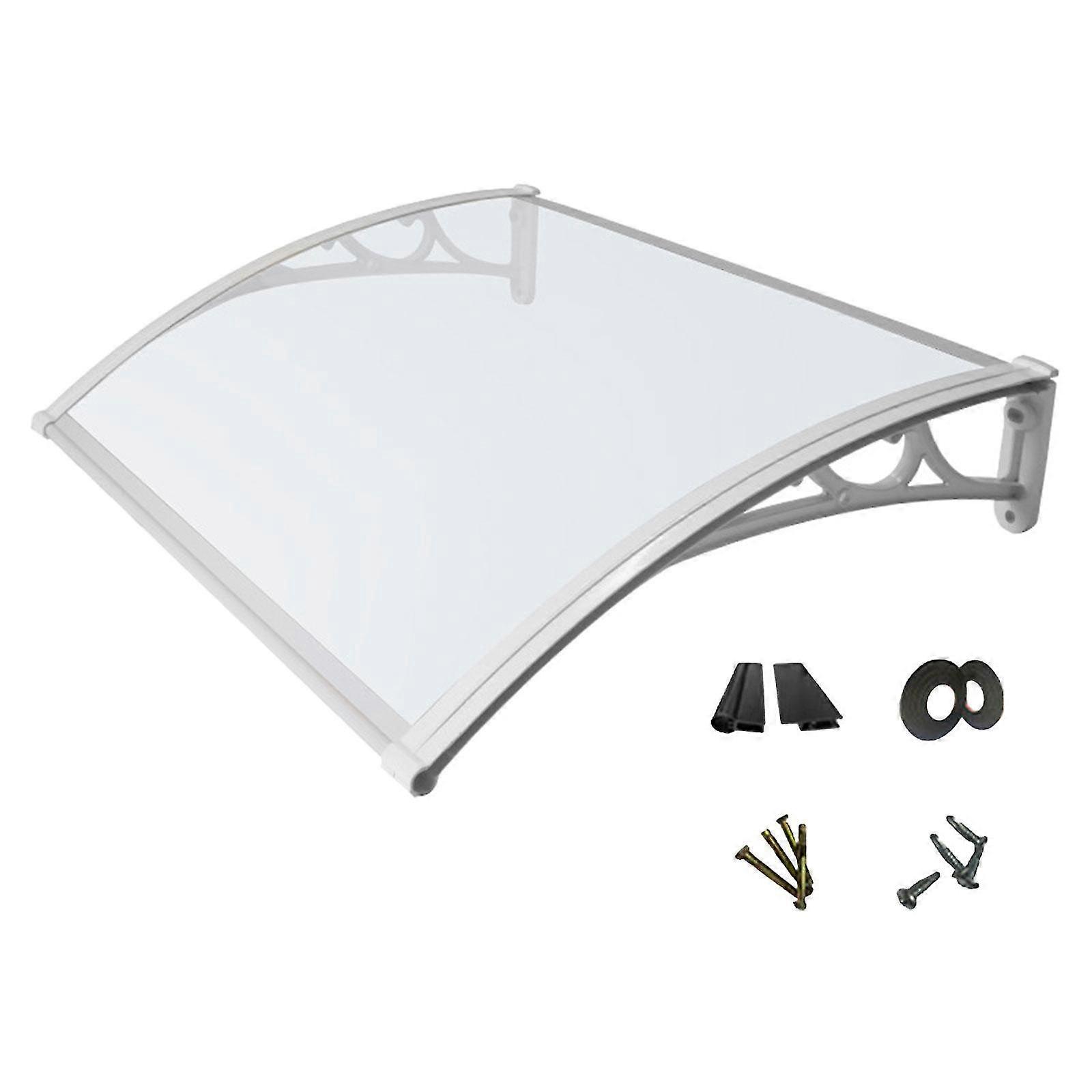 窓の日よけ頑丈なパティオの日よけキャノピードアキャノピーバルコニーの屋根の窓の白60cmx80cm