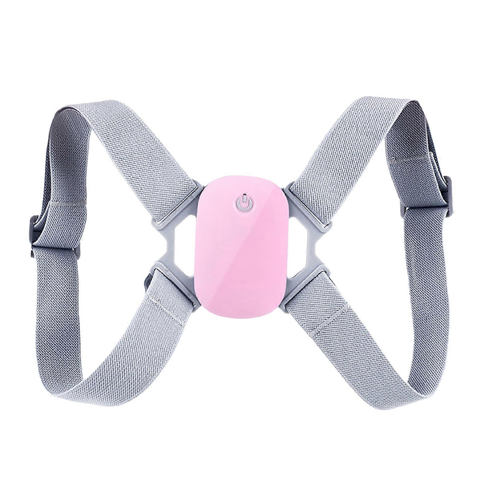 Smart Posture Corrector Brace Strap Adjust Auto Vibration Hunchback Prevention Back Straightener Pink