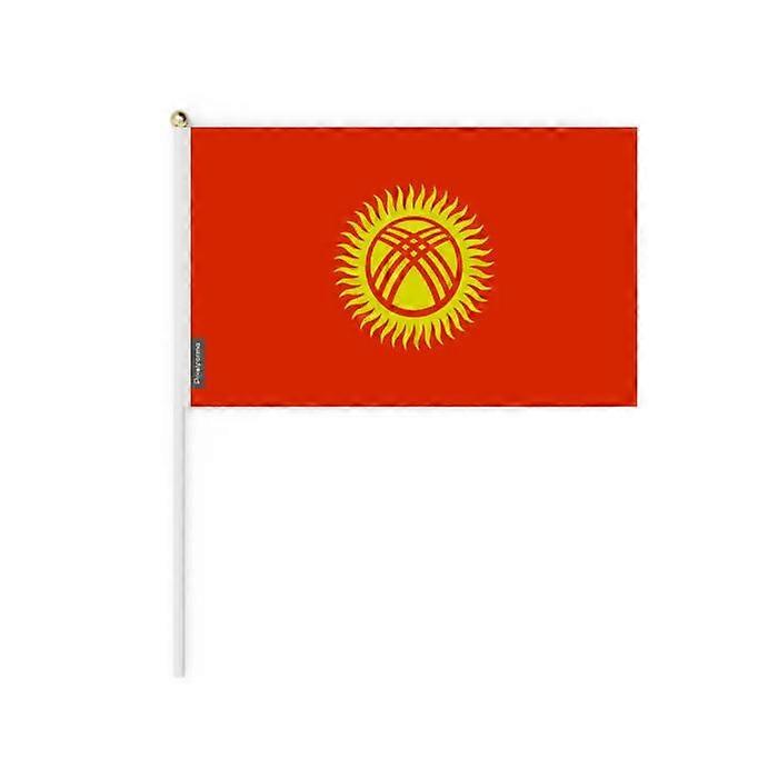 Miniature Flag - Kyrgyzstan - 14 x 21 cm - Pack of 50 - Polyester - Lightweight and durable