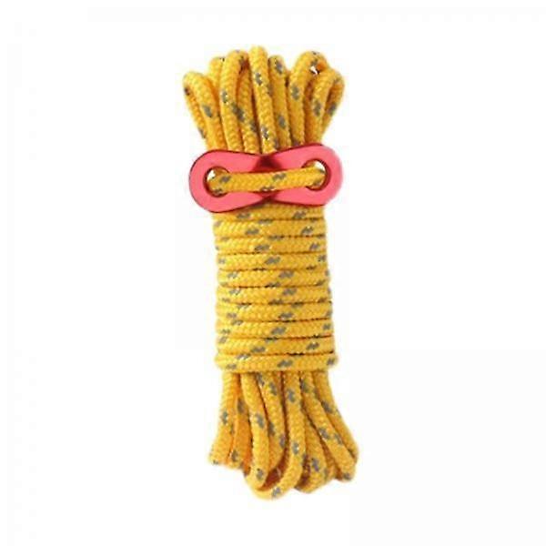 5 Guy Lines for Tent Setup 5mm 13ft in Yellow