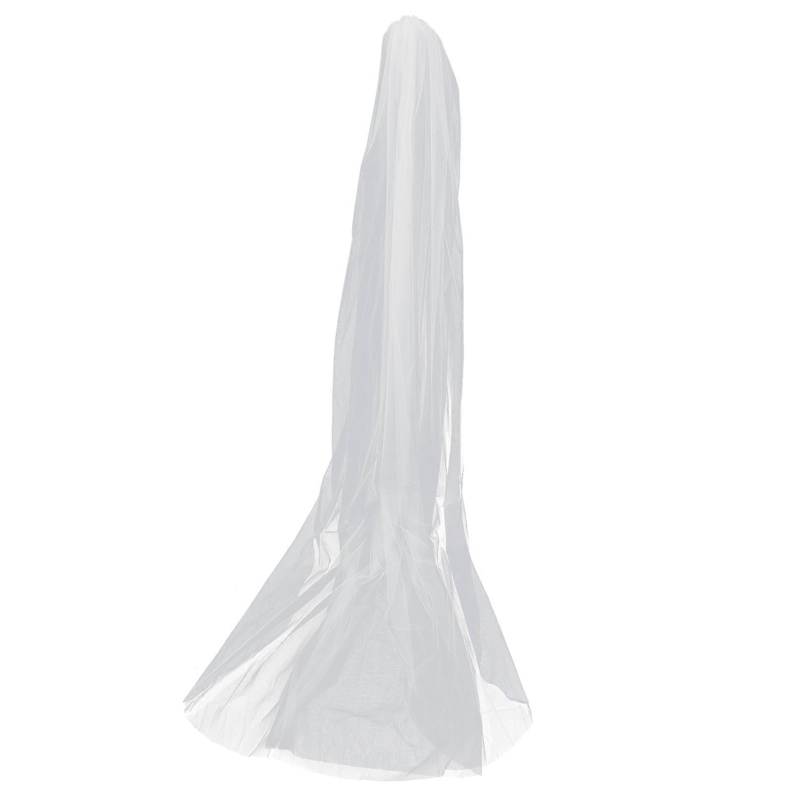 Floor Length Veil with Hair Comb for Bridal and Formal Events