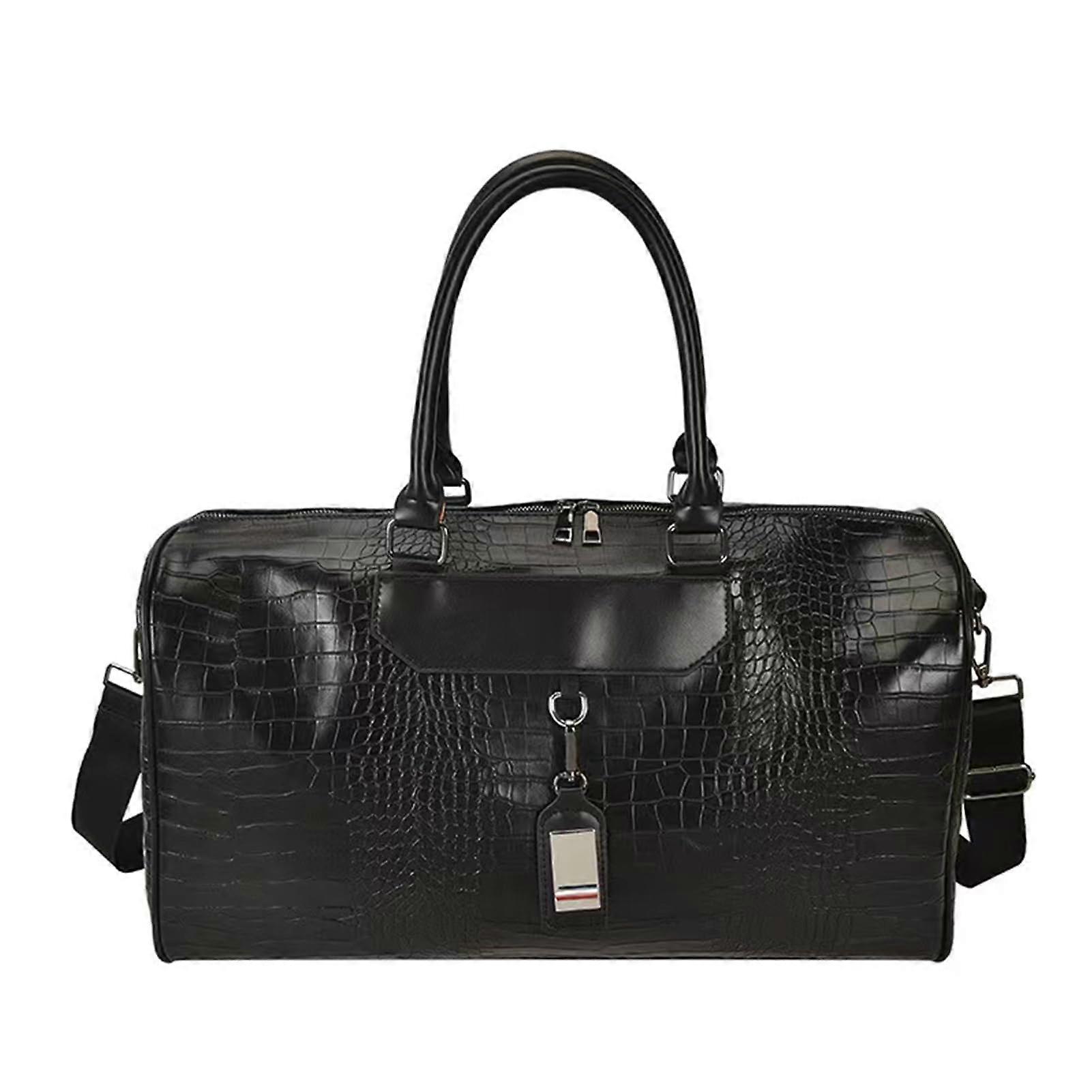 Weekender Travel Duffel Bag with Toiletry Bag (Black)