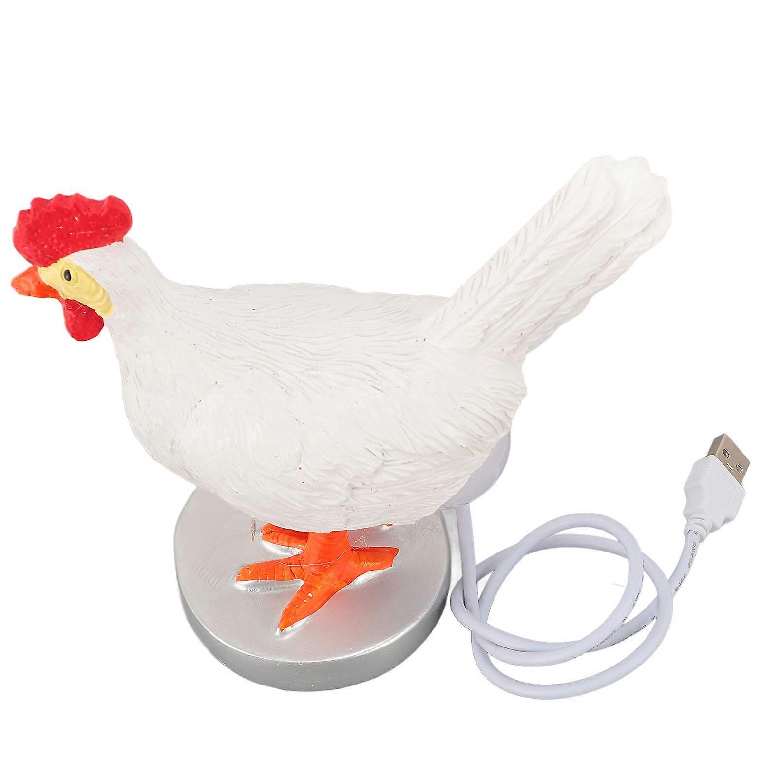 Lampe œuf de poule 3D en résine réaliste avec port USB Blanc