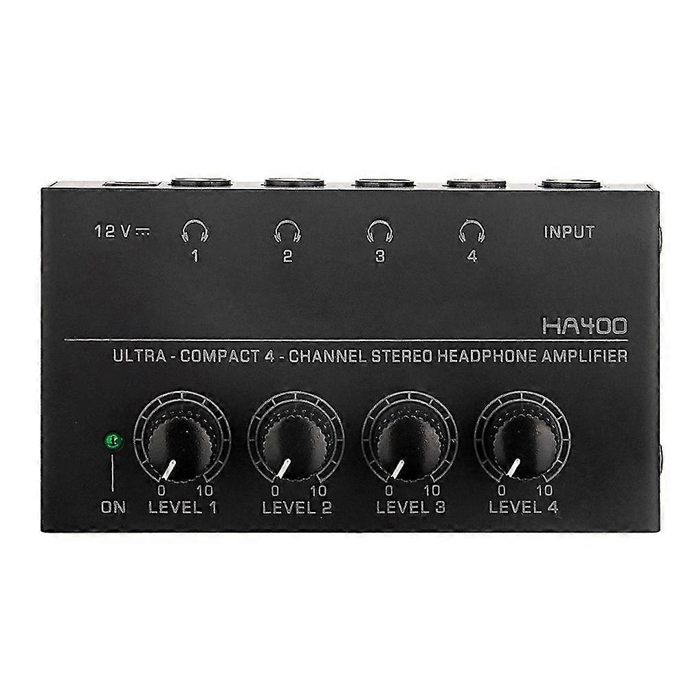 4 Channels Headphone Amplifier Ha400 Ultra-compact Stereo o Amplifier With Adapter Earphone Amp