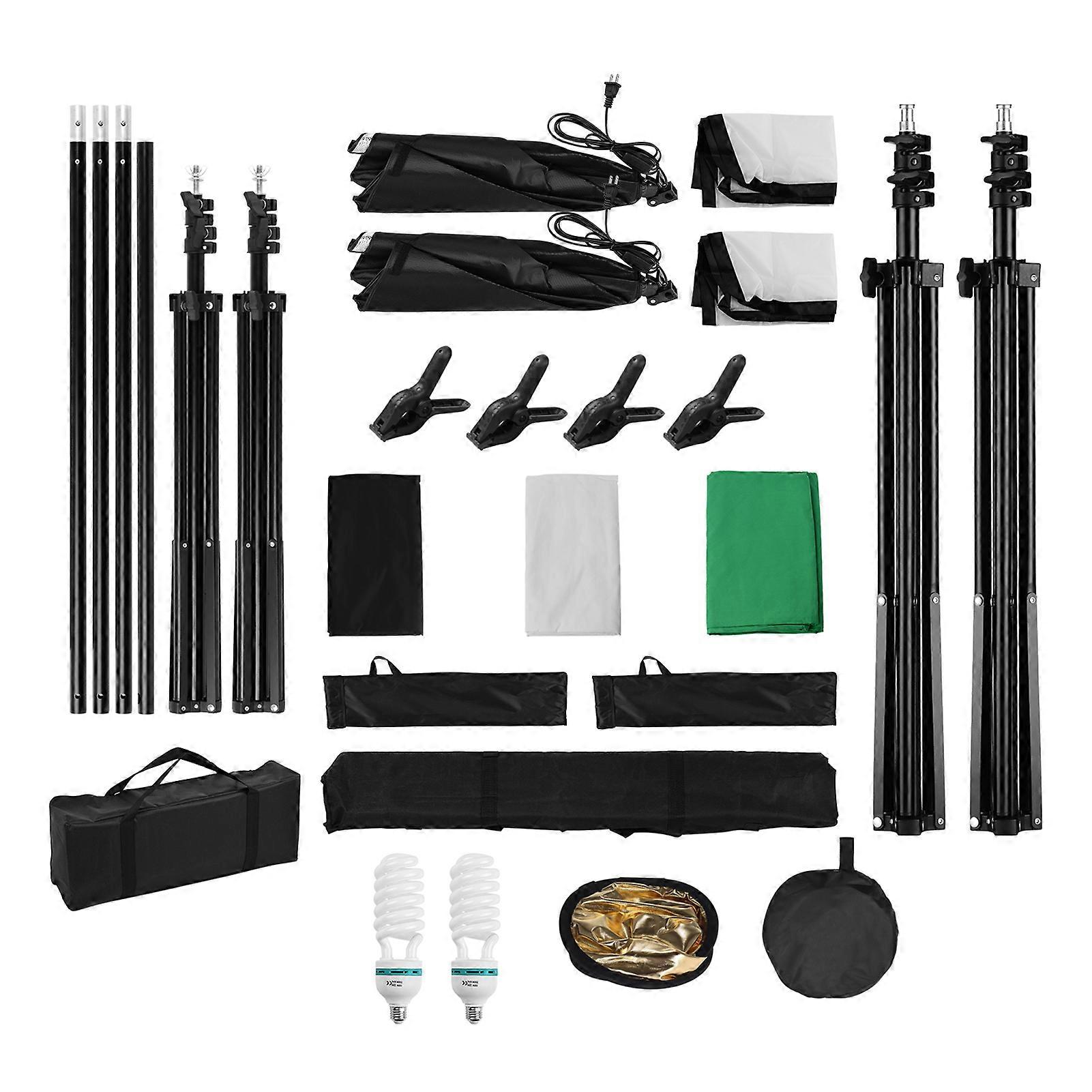 Professional Studio LED Light Kit - Softbox Set with Backdrops & 5500K Lighting