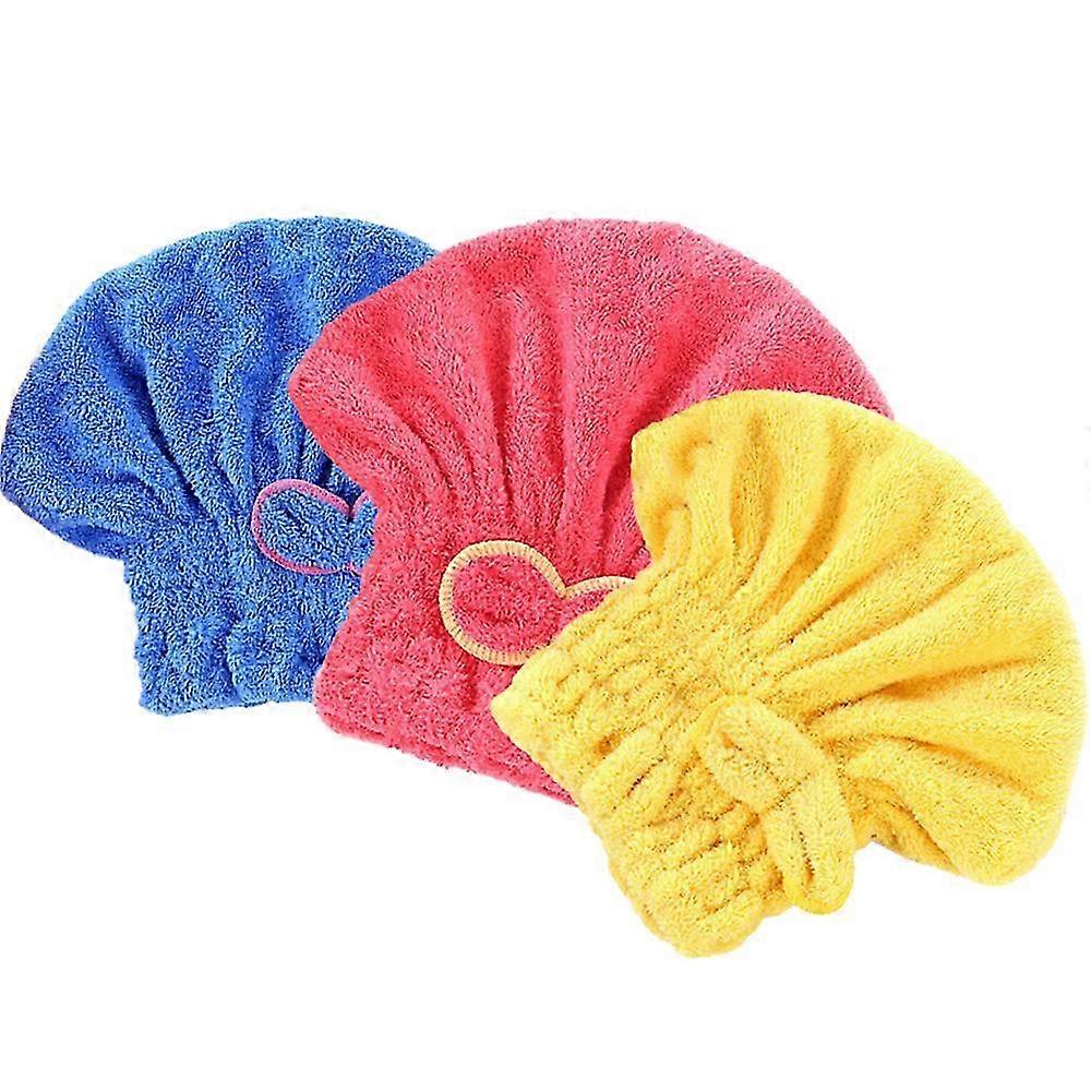Serviettes pour cheveux en microfibre pour femmes - Turban à séchage rapide en bleu, rouge, violet, jaune