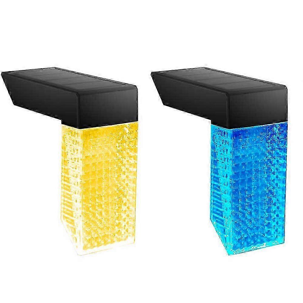 2-Pack Solar LED Deck Lights, Waterproof Outdoor for Garden, Patio, Fence, Warm & Color Light