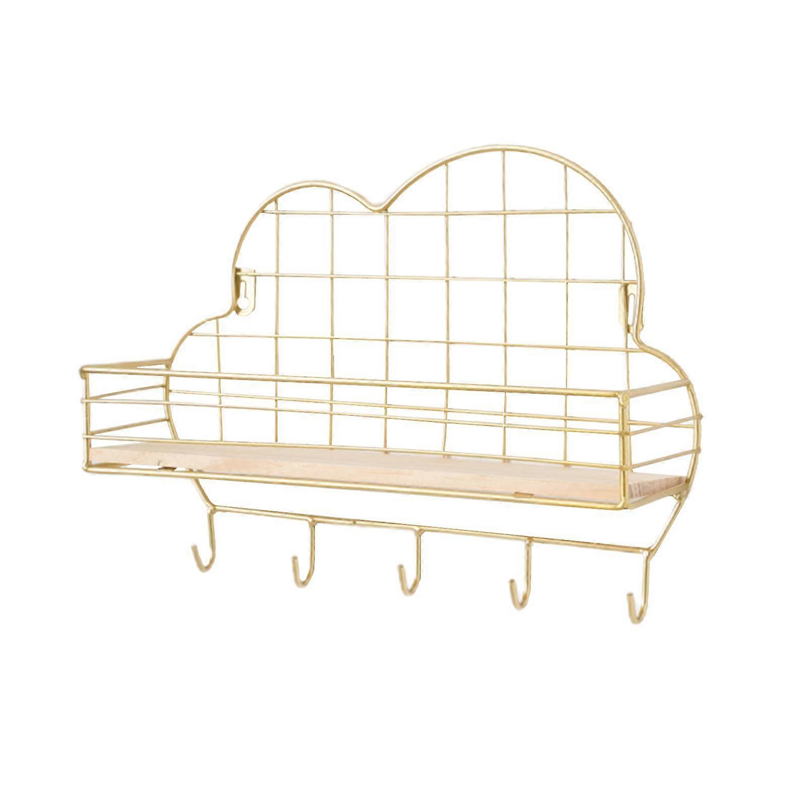 Nordic Style Wall Shelf Hooks Storage Rack, -Mounted Key Hook for Dorm Entryway