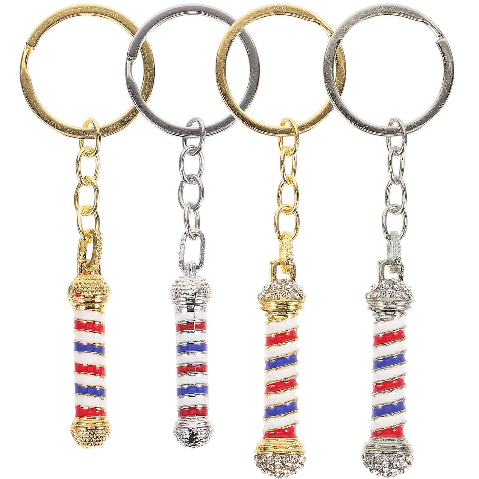 Barber-Inspired Key Ring Pendant Combining Functionality with Purse Charm Appeal