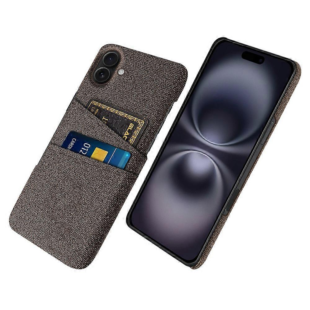 متوافق مع iPhone 17 جراب القماش + غطاء هاتف الكمبيوتر الصلب مع فتحات بطاقة مزدوجة