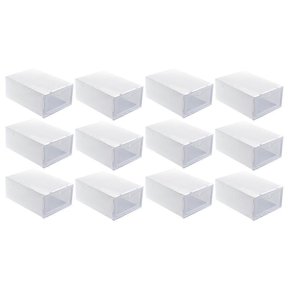 Shoe Storage Containers White 33x23x13cm Dustproof Moisture-Proof 12Pcs